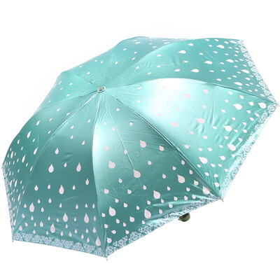 

Paradise umbrella UPF50 water change color black polyester color three fold sun umbrella sunny umbrella 31810E shallow lake green