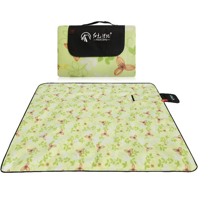 

Red camping picnic mat outdoor picnic cloth thickening tide pad waterproof tents mat 150 200 green floral