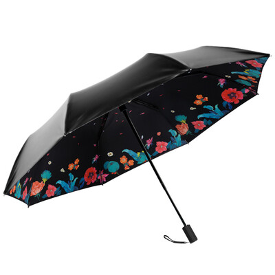 

(BANANA UMBRELLA) Черный серии двойной складной зонт солнцезащитный крем UV ВС зонтик черными чернилами под бананом