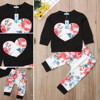

AU Toddler Kids Baby Girl Infant Clothes T-shirt Top Pants Outfit Sets Tracksuit