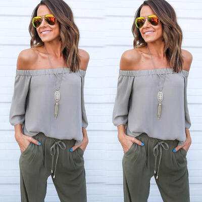 

Summer Women Casual Off Shoulder Tank Top Vest Blouse Sleeveless Crop Tops Shirt