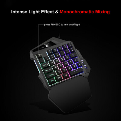 

Freewolf K13 Gaming Keyboard One-Handed Wired Keyboard One Single Hand Game Keyboard for PUGB Mobile Game Mechanical Hand Feeling