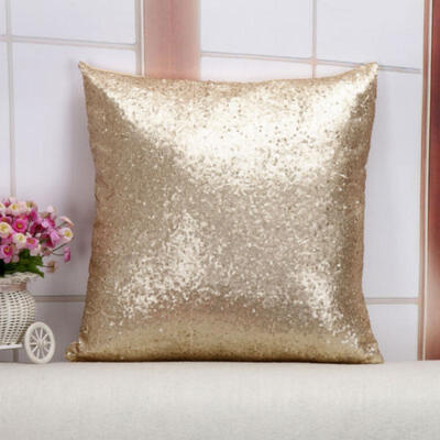 

New Silver Bling Shiny Glittering Scaly Sequins Pillow Case Sofa Cushion Cover