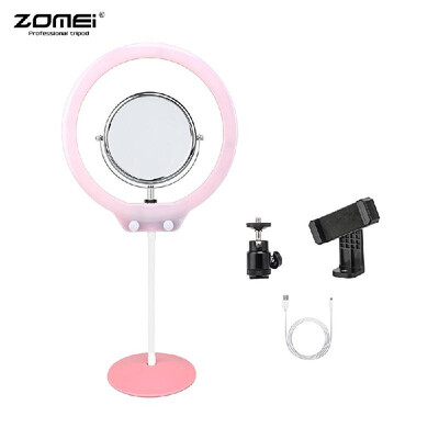 

ZOMEI ZM128 Portable Camera Photo Studio Phone Video 128 LED Ring Light 3200K-5600K Bi-color Dimmable Beautify Lamp with Mirror an