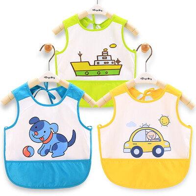 

like baby (elepbaby) baby mouth neonatal baby to eat spike apron baby waterproof bibs 3 sets of male and white combination