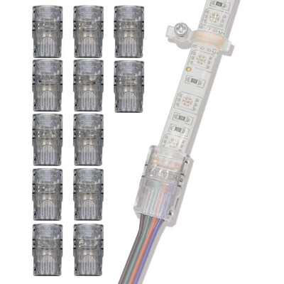 

KWB 4 Pin Connector for Waterproof 5050 LED Strip Light Wire Quick Connection 12PCS