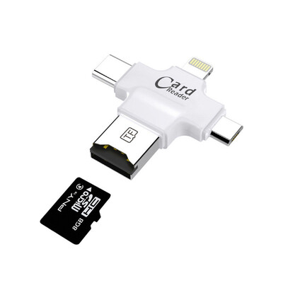 

Ingelon 4 in 1 usb-C Micro USB Memory Card Reader MicroSD Cardreader for Android ipadiphone 7plus 6s5s MacBook OTG TF reader