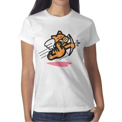 Womens a World cat Day International cat Day Cotton T-Shirt Short-Sleeve Interesting tee