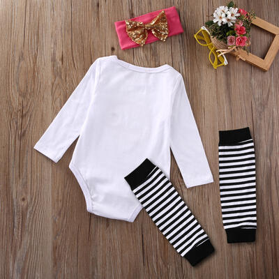 

Newborn Baby Girls Romper Jumpsuit Bodysuit Leggings 3pcs Clothes Outfit Set USA