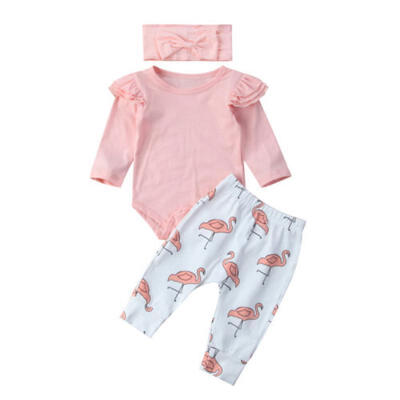 

AU Newborn Baby Girl Clothes Romper T-shirt TopPants Leggings Outfits 3PCS Set