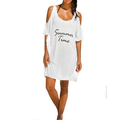 

Womens Cold Shoulder T-Shirt dress Short Sleeve Summer Casual Tee Shirts Blouse