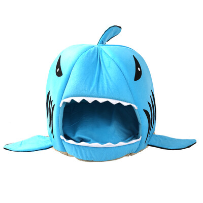 

Shark Shape Dual Purpose Soft Cotton Cats Dogs House&Pad Pet Supplies