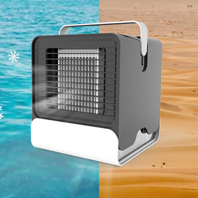 

Mini Portable Air Conditioner Fan USB Desktop Air Cooler Office Dormitory Cooling Mobile Fan with LED Lights