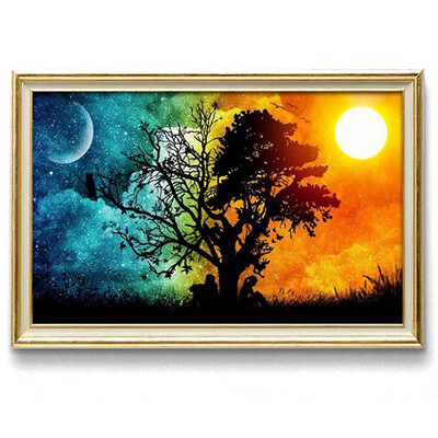 

UpperX 5D DIY Diamond Painting Wish Tree Sun&Moon Mosaic Embroidery Craft Cross Stitch Painting Rhinestone Diamante Home Decor