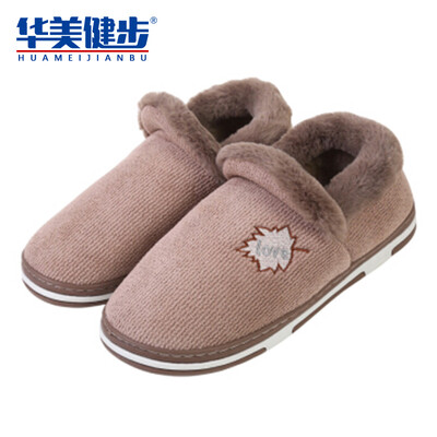 

Colorful Steps Slippers Cotton Tow Men&Women Warm Plush Side Indoor Home Couples Thick-soled Wearable Lucky Clover Pattern HM681 Coffee 39-40