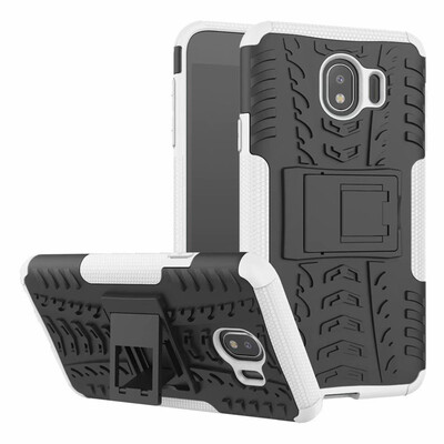 

Fivice Samsung J4 2018 Case TPU anti-fall tire pattern back clip bracket phone case