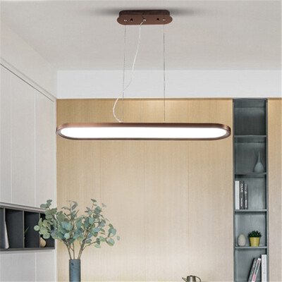 

Baycheer HL487478 Height Adjustable Brown LED Oval Pendant Light 55W 4724" Long Aluminum Linear Hanging Light