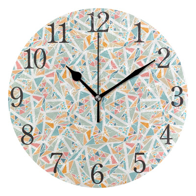 

Wall Clock Geometric Background Round Wall Clock Arabic Numerals Design