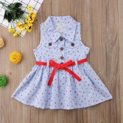 

Kids Baby Girls Cotton Floral Party Wedding Casual Sleeveless Dress Clothes