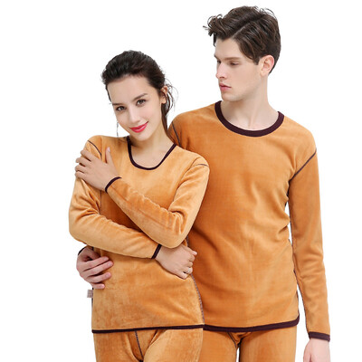 

Antarctic thermal underwear men&women cotton thickening plus cashmere thermal underwear youth middle-aged underwear suit N624D10021 10022 female black L