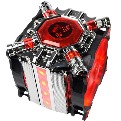 

Overclocking three PCCOOLER Star force S1211 CPU radiator multi-platform 5 heat pipe 12cm dual fan intelligent temperature measurement speed display with silicone grease