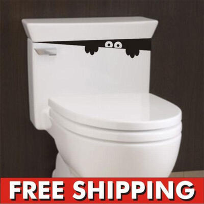 

Black Monster Toilet Bathroom Stickers Wall Art Decal Removable DIY