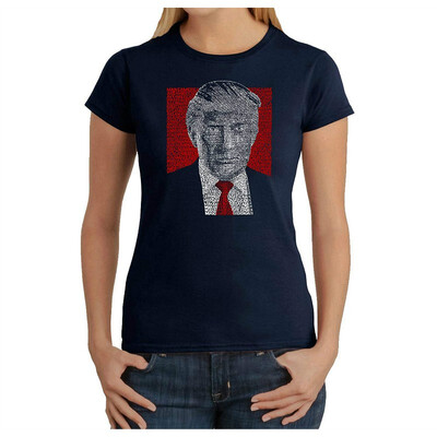 

Womens Word Art T-Shirt - Trump 2016 - Make America Great Again- LA Pop Art