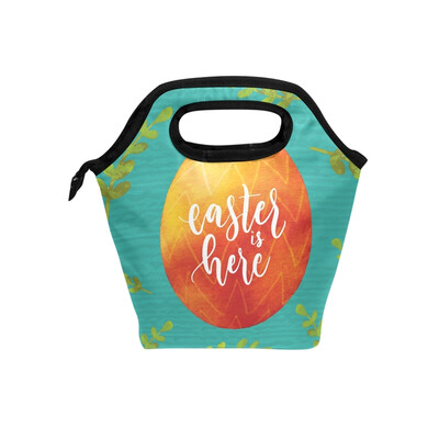 

Lunch Bag Easter Egg Tote Travel Picnic Insulated Handbags Portable Zipper Lunch Bag Box