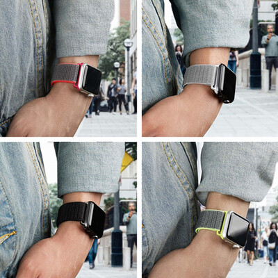 

Sports Nylon Hook And Loop Strap Watchband For Apple Watch 432