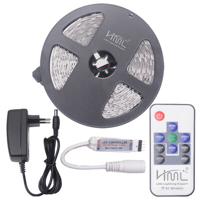 

HML 5M 72W 5050 RGB LED Strip Light with 10 Keys RF Remote Control And EU Adapter