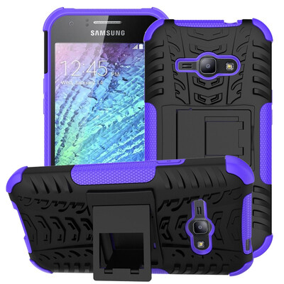 

Fivice Samsung J1 ACEJ110 Case TPU anti-fall tire pattern back clip bracket phone case