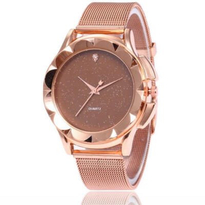 

Latest Brand New Round Grid Watch Womens Stainless Steel Quartz Wristwatch GIFT
