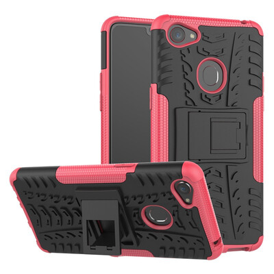 

Fivice OPPO F7 Case TPU anti-fall tire pattern back clip bracket phone case