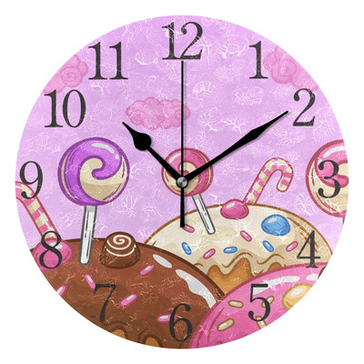 

Wall Clock Arabic Numerals Design Sweet Dessert Round