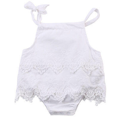 

Infant Baby Girl Flower Lace Romper Bodysuit Sunsuit Jumpsuit Outfit Set Clothes