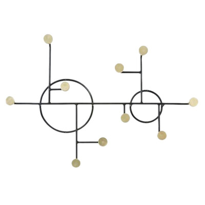 

UpperX Coat Rack Coat Rack Wrought Iron Key Rings Wall Hook Wall Hanging Single Hook Coat Rack Without Punch Coat Rack Black