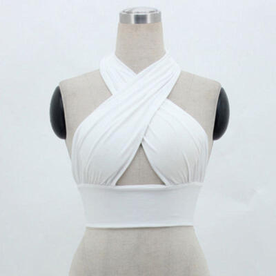 Women Sexy Backless Shirt Tank Top Bra Tops Halterneck T-shirt Vests UK Stock