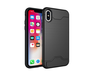 

Fivice iPhone X Case TPU all-inclusive anti-drop brushed card with bracket mobile phone case