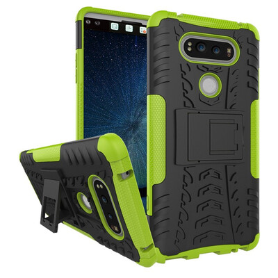 

Fivice LG V20 Case TPU anti-fall tire pattern back clip bracket phone case