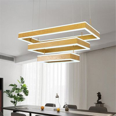

Baycheer HL487618 Height Adjustable 216W 3150" Wood Linear ChandelierWhite Light