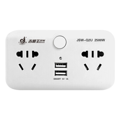 

吉顺（jishun）JSW-Q2U转换器 一转六 带USB 排插 插座 白色