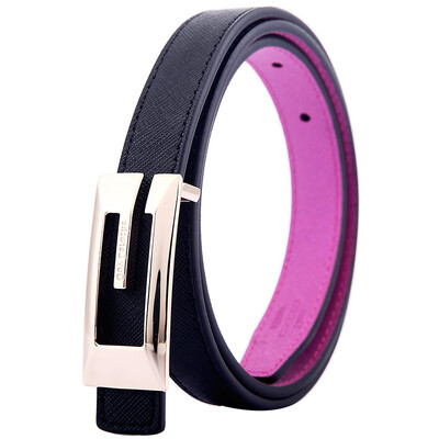 

Guy Laroche Ji Longxue Womens Leather Black Belt Buckle Belt Black Plum Red Double-sided Belt GW7950011B-01 100cm