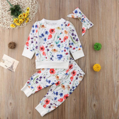 

Toddler Child Baby Girl Top Hot Pants Head Rope Suit Clothes Cute 3Pcs