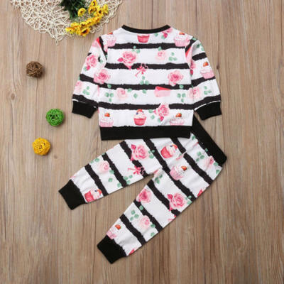 

2PCS Baby Girls Outfits T-shirtPants Set Toddler Autumn Clothes Tracksuit