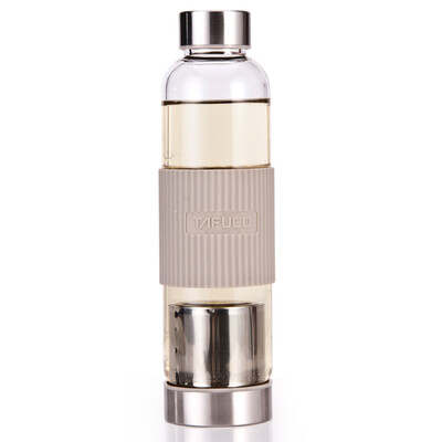 

Jingdong Supermarket] Taifu high (TAFUCO) glass large capacity heat-resistant glass with the cup transparent anti-hot glass cup cup stainless steel bottom cover T-8090 blue 0.55L