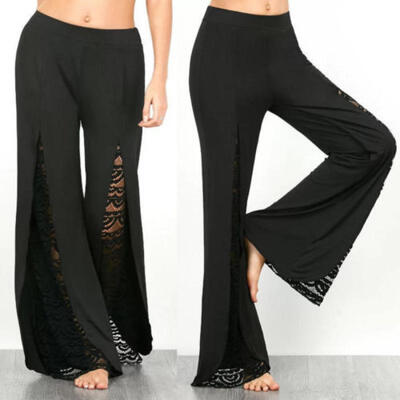 

Fashion High Waist Women Chiffon Long Pants Solid Color Loose Wide Leg Pant XP