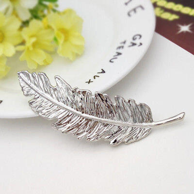 

Shiny Leaf Shape Metal Clip Barrette Hair Clips Headwear Women Girl Hair -GOLD