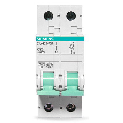 

Siemens (SIEMENS) автоматический выключатель стандартного типа 5SJ62257CR 2P25A двойной вход и двойной главный выключатель