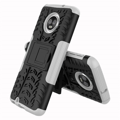 

Fivice Motorola Moto G6 2018 Case TPU anti-fall tire pattern back clip bracket phone case