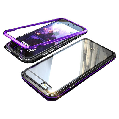 

Luxury Magnetic Metal Case For iPhone X 8 7 6  6S Plus Coque Metal Magnet Bumper Glass Cover For iPhoneX iPhone6 iPhone7 Case